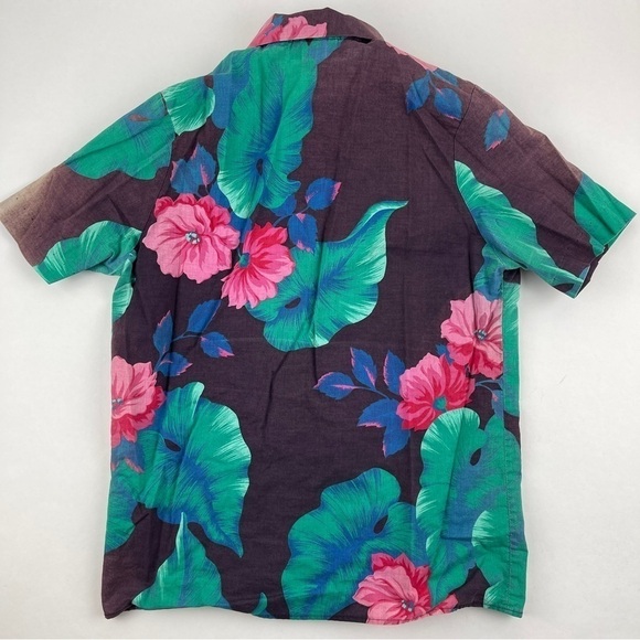 Jessica Scott Button Up Shirt Womens Black Green Floral - Picture 10 of 10